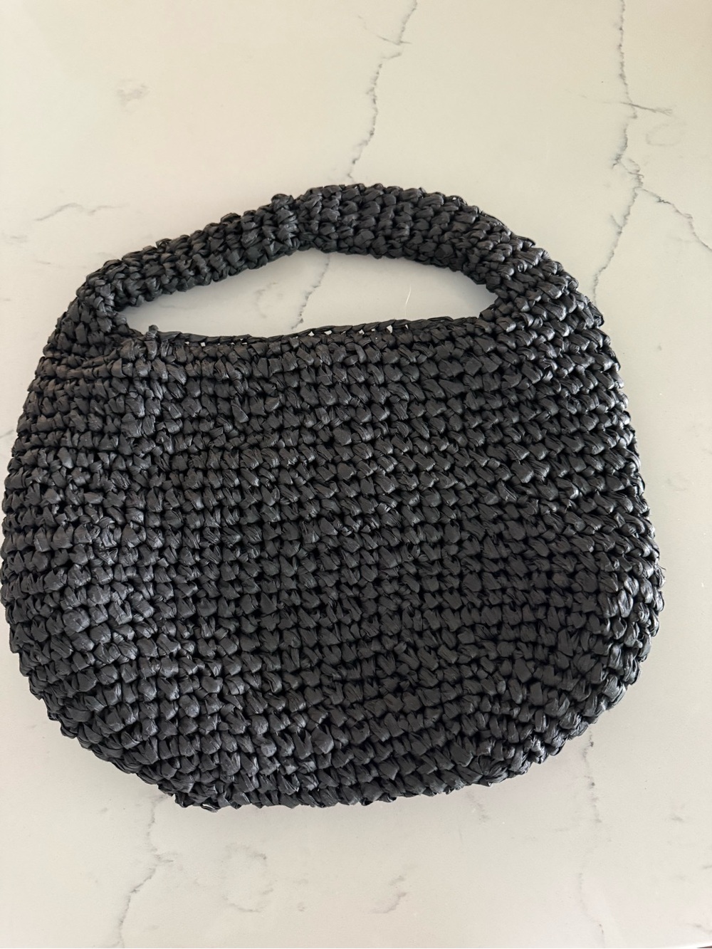 NWOT -Vince Raffia Woven Black Handbag – Casual Crochet Tote